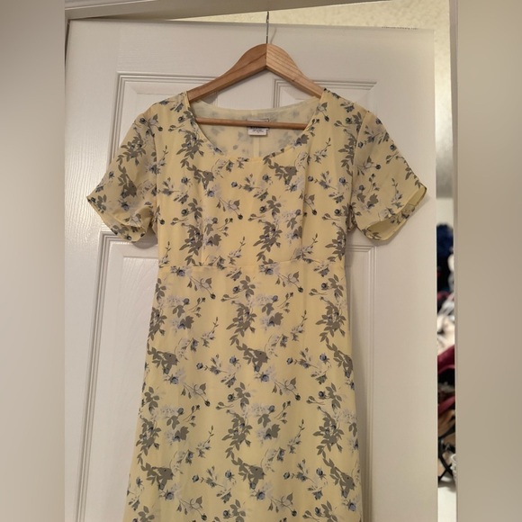 Vintage floral yellow dress - Picture 3 of 5